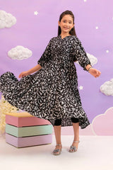 Ochre Clothing Kids Toddlers-Boski Linen Printed Dress-OWLL-19