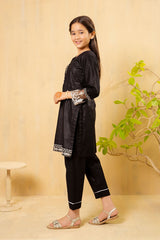 Ochre Clothing Girls Co-ords Cotton Embroidered 2 Pc Suit