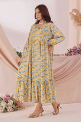 Ochre Clothing Women's Boski Linen Printed Dress