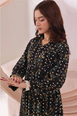 Ochre Clothing Women's Casual -Boski Linen Printed Dress-SOD-09