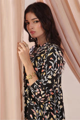 Ochre Clothing Women's Casual -Boski Linen Printed Dress-SOD-08