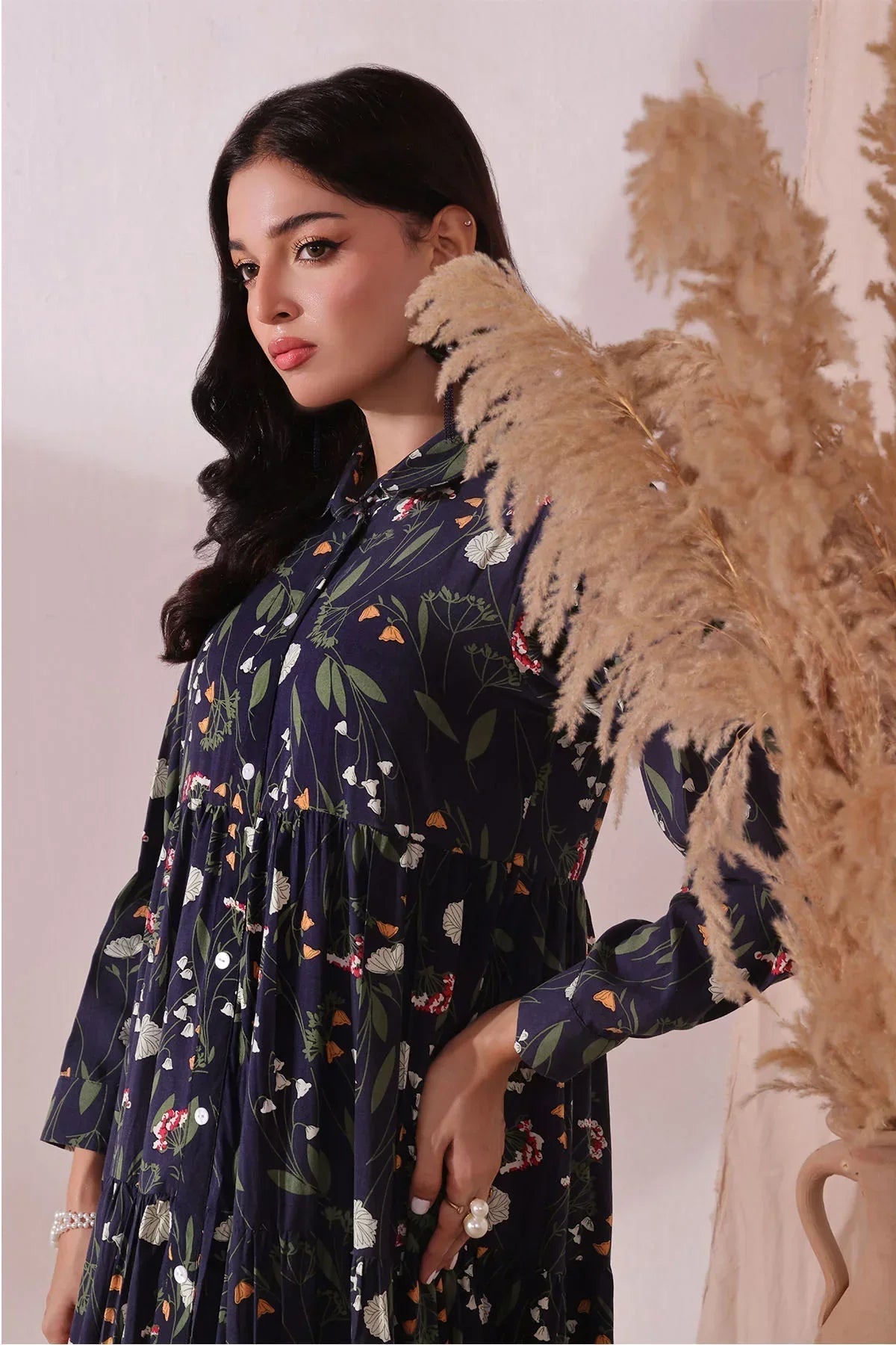 Best Women's Boski Linen Printed Dress - Wear Ochre -