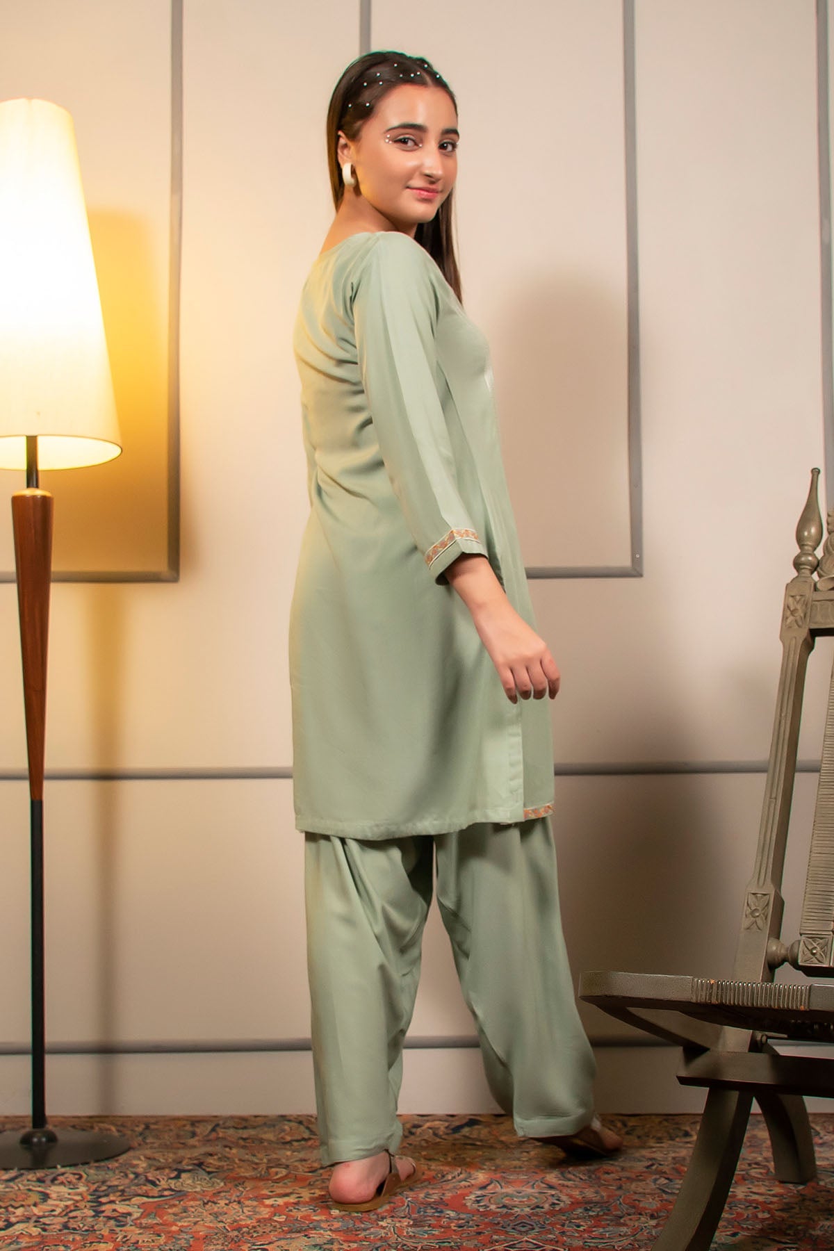 Ochre Clothing Cotton Embroidered 2 Pc Suit