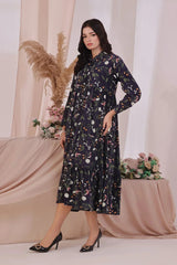 Best Women's Boski Linen Printed Dress - Wear Ochre -