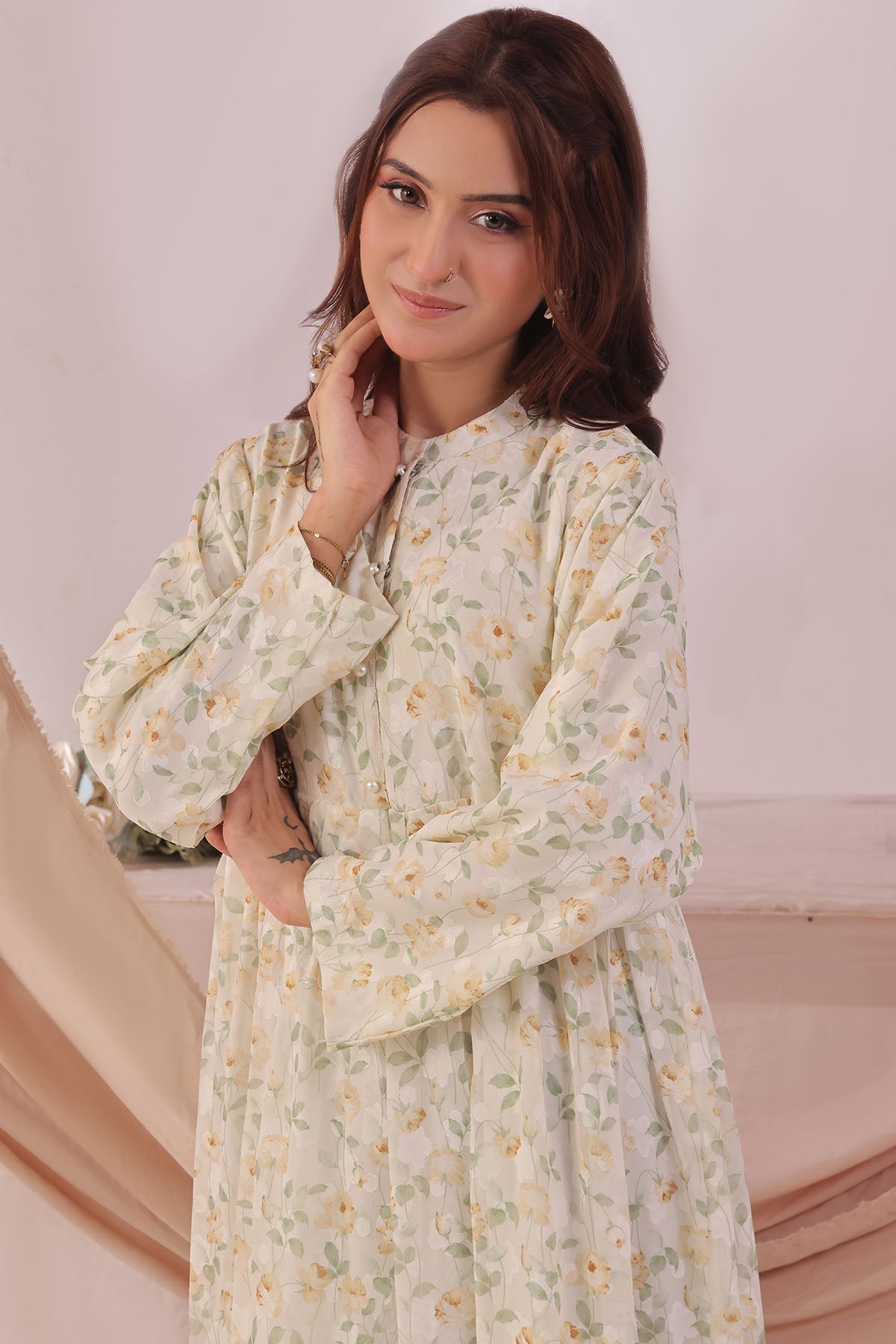 Ochre Clothing Women's Chiffon Printed Dress