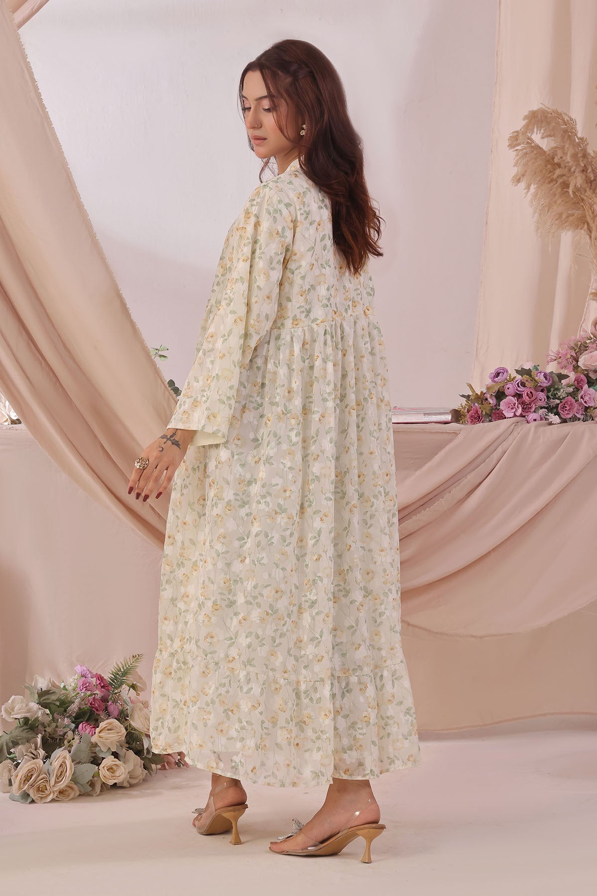 Ochre Clothing Women's Chiffon Printed Dress