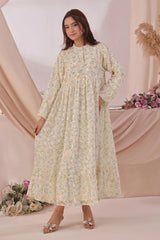 Ochre Clothing Women's Casual -Chiffon Printed Dress-SOD-03B