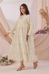 Ochre Clothing Women's Casual -Chiffon Printed Dress-SOD-03B