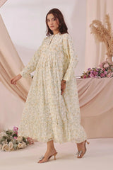 Best Women's Chiffon Printed Dress - Wear Ochre -