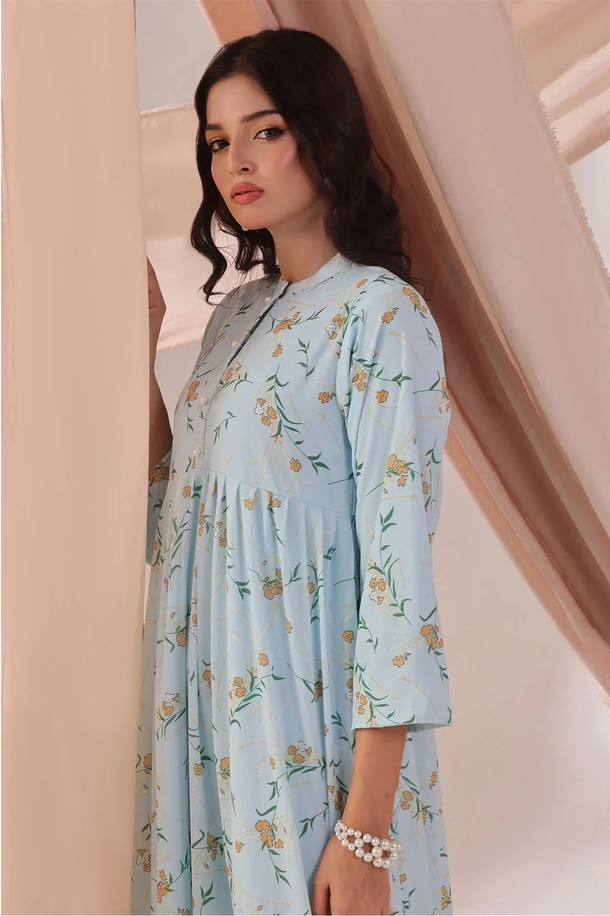 Best Women's Chiffon Printed Dress - Wear Ochre -