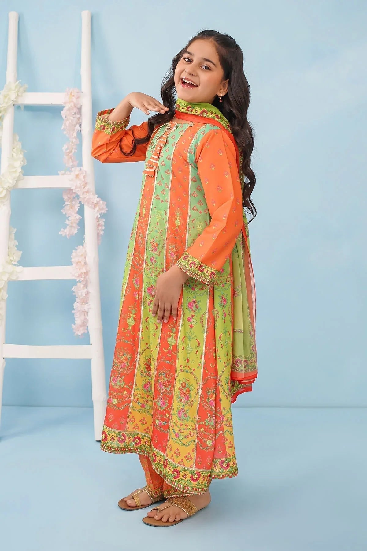 Best Poly Lawn Digital Printed 3 Pc Suit - Wear Ochre -