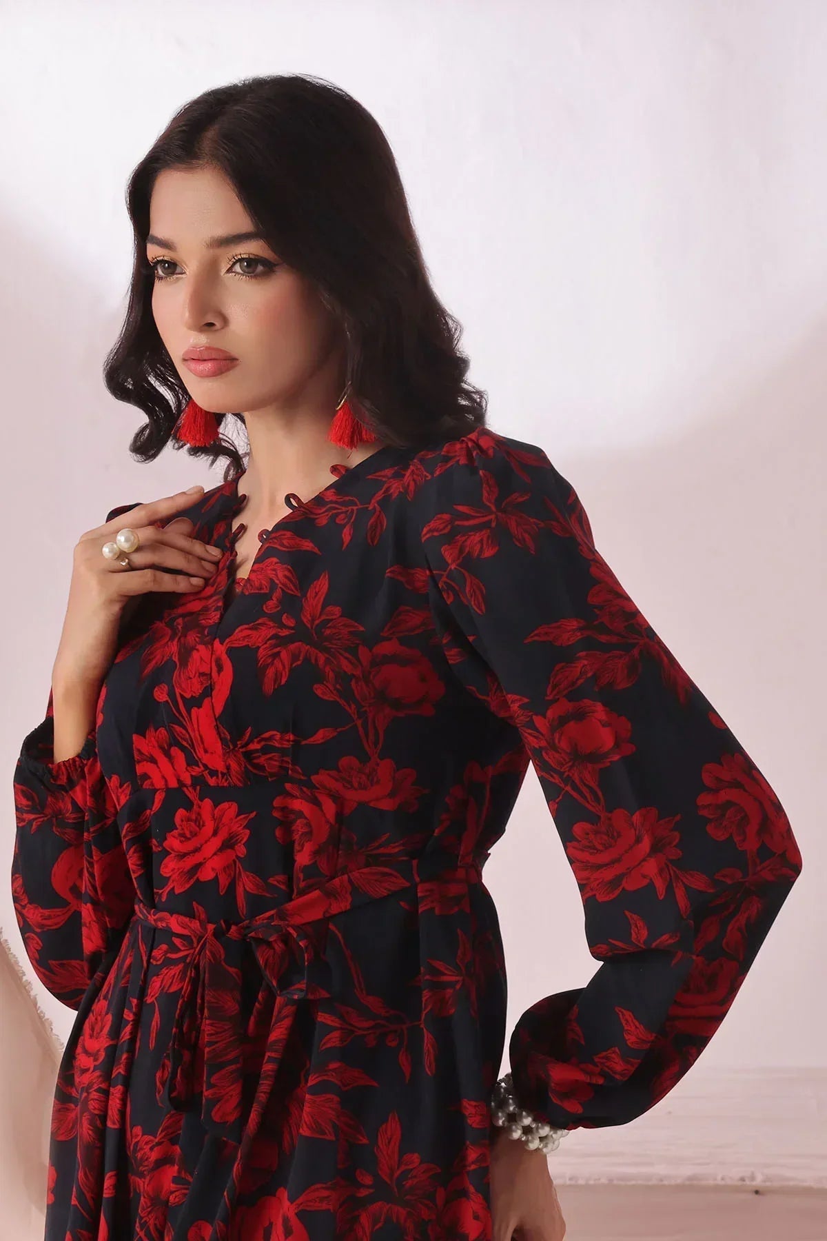 Best Women's Georgette Printed Dress - Wear Ochre -