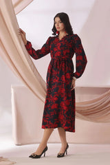 Best Women's Georgette Printed Dress - Wear Ochre -