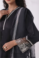 Ochre Clothing Cotton Embroidered Women's 3 Pc Suit