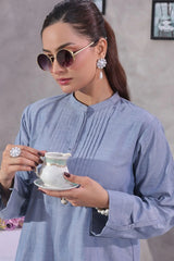 Ochre Clothing Women's Casual -Chambray Cotton 2 Pc Suit-SOWC-16