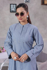 Ochre Clothing Women's Casual -Chambray Cotton 2 Pc Suit-SOWC-16