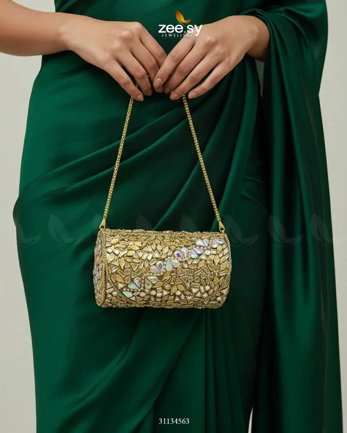 Rich Leaf Vine Clutch Bag
