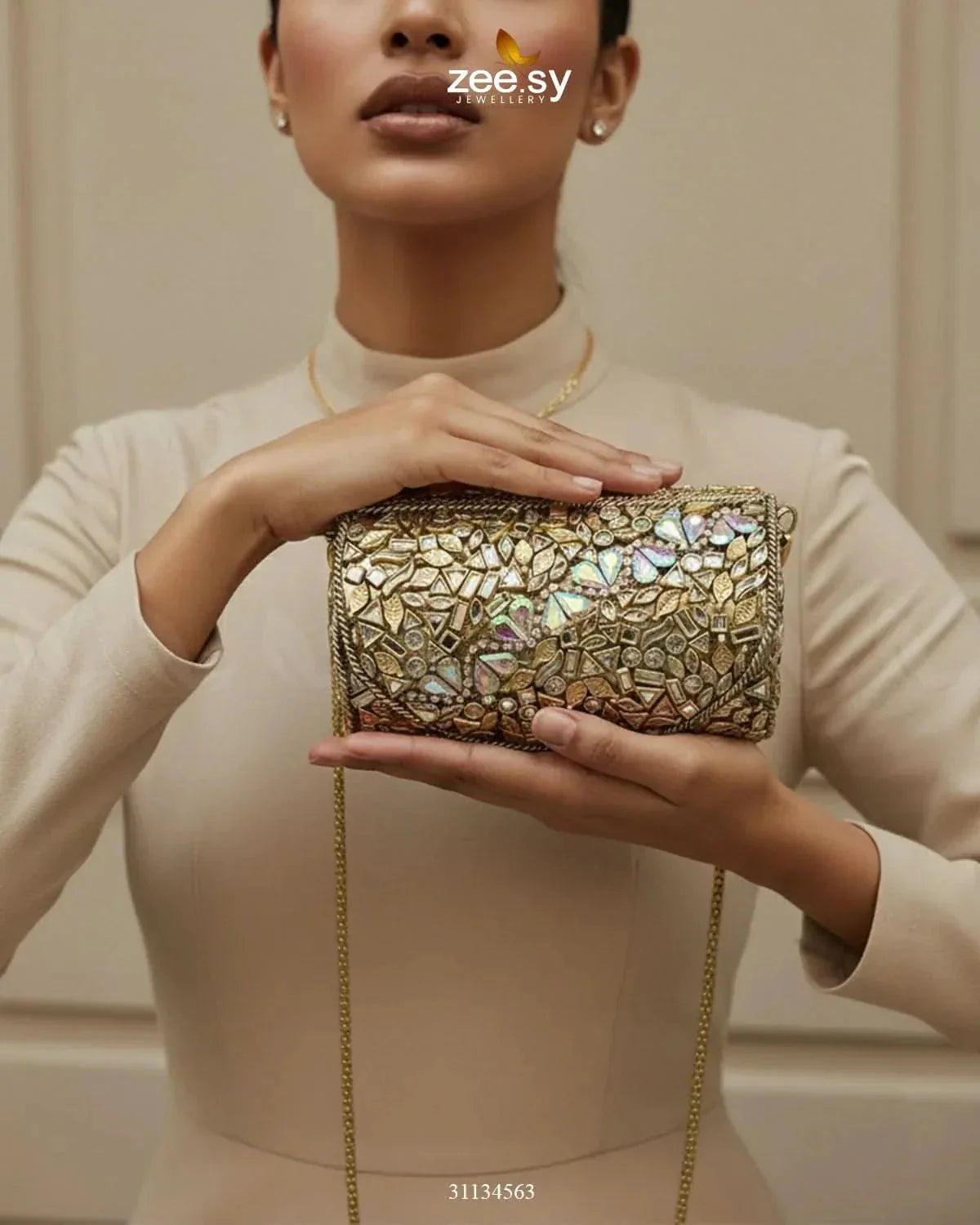 Rich Leaf Vine Clutch Bag