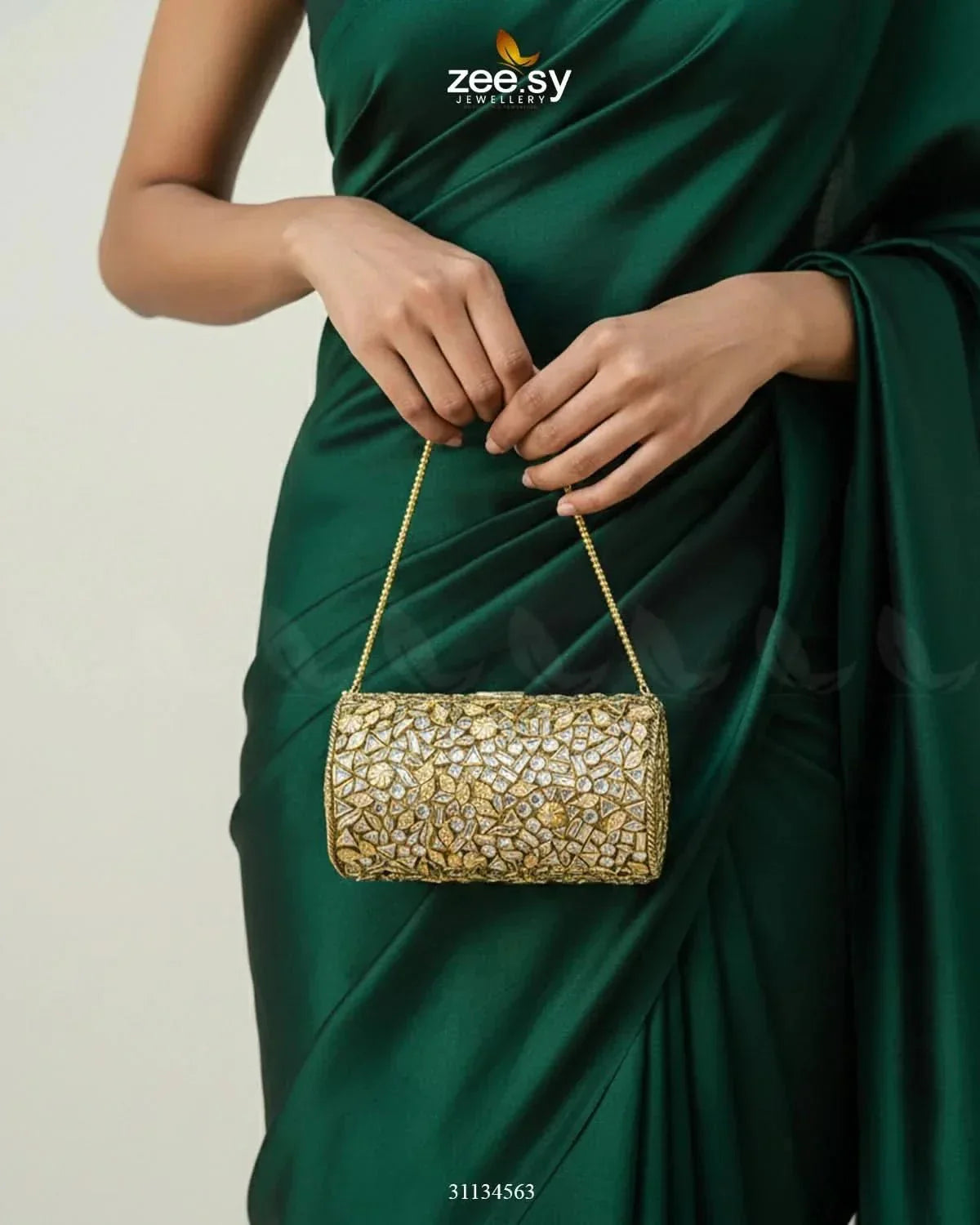 Rich Leaf Vine Clutch Bag