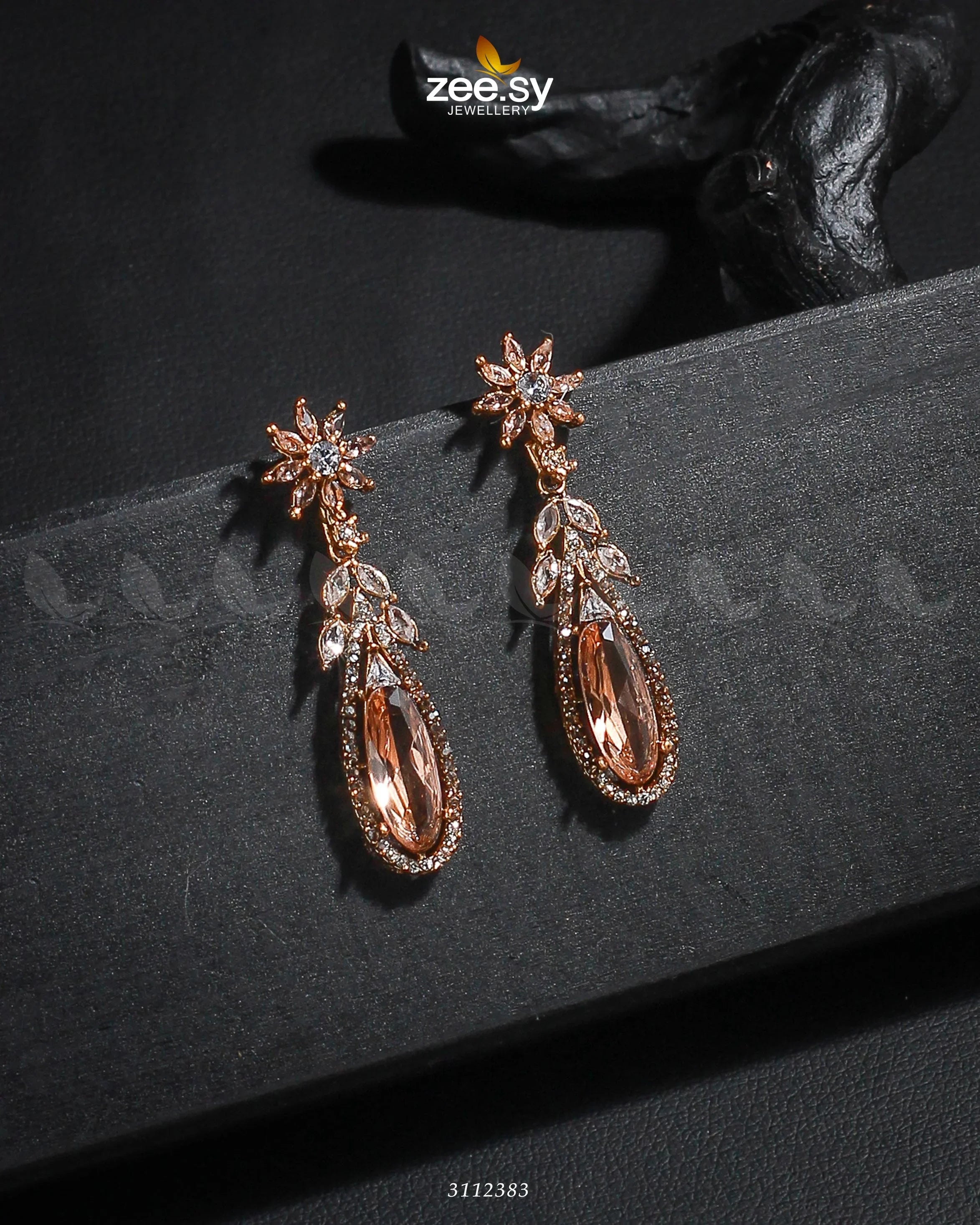 Rimsha's Earrings Full Champagne - Zeesy Jewellery