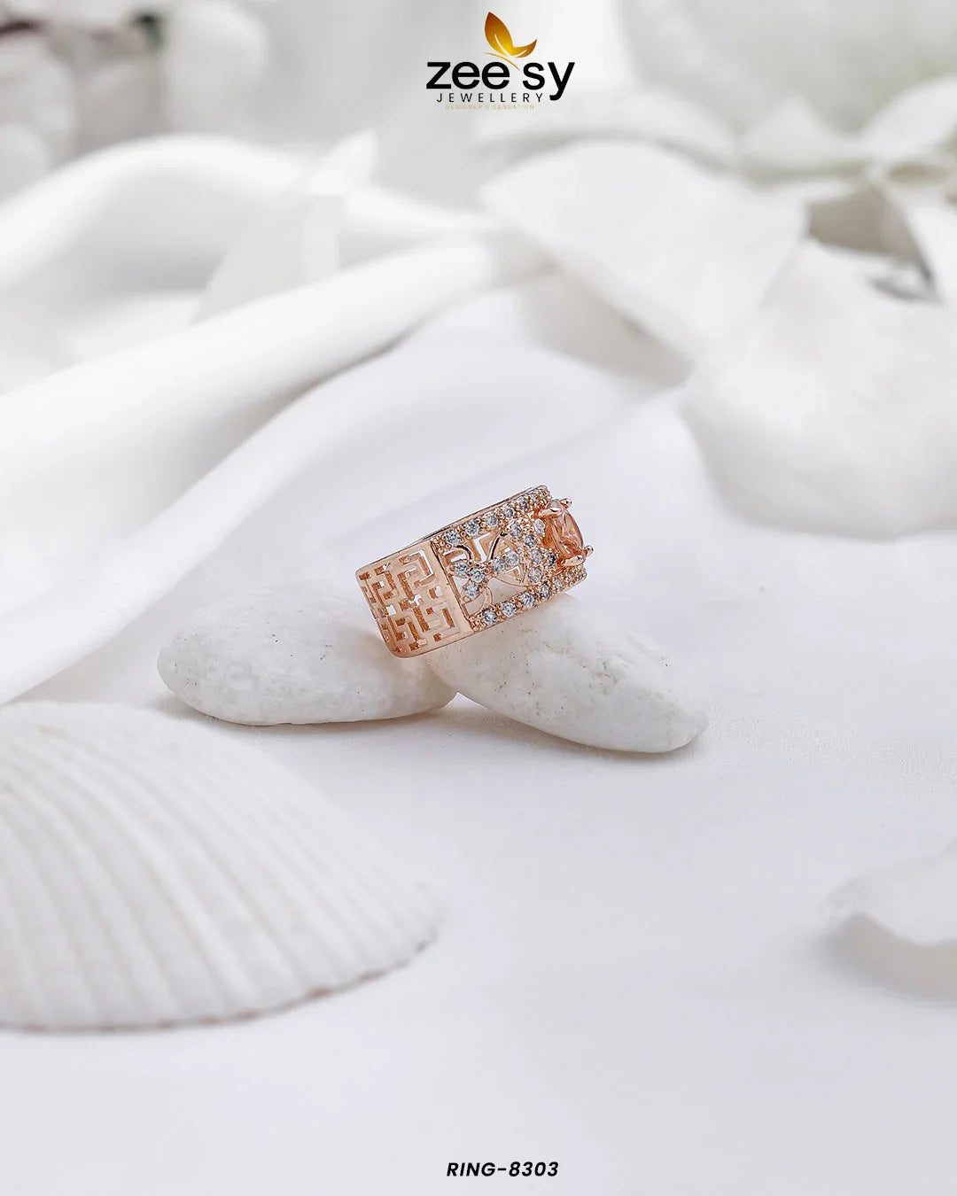 Ring-8303 Champagne - Zeesy Jewellery