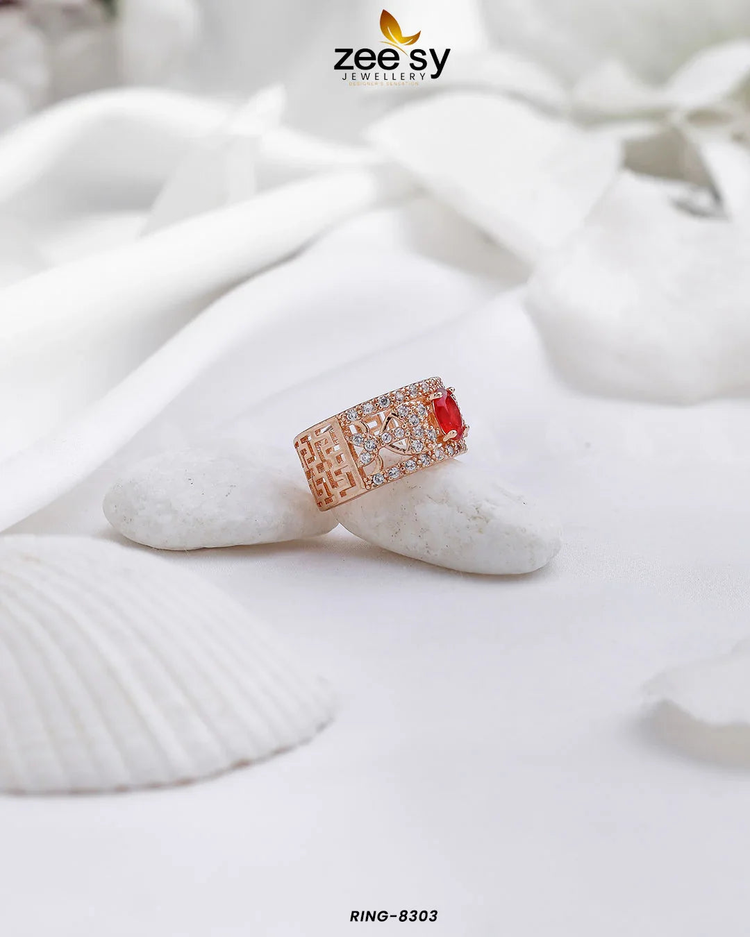 Ring-8303 Red - Zeesy Jewellery