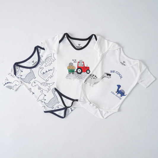 Kjunction Infant Unisex Romper (Pack of 3)