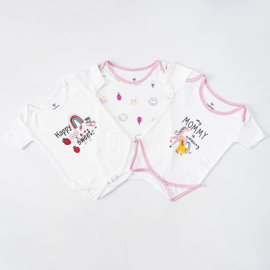 Kjunction Infant Unisex Romper (Pack of 3)