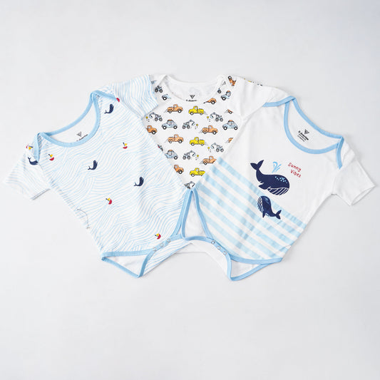 Kjunction Infant Unisex Romper (Pack of 3)