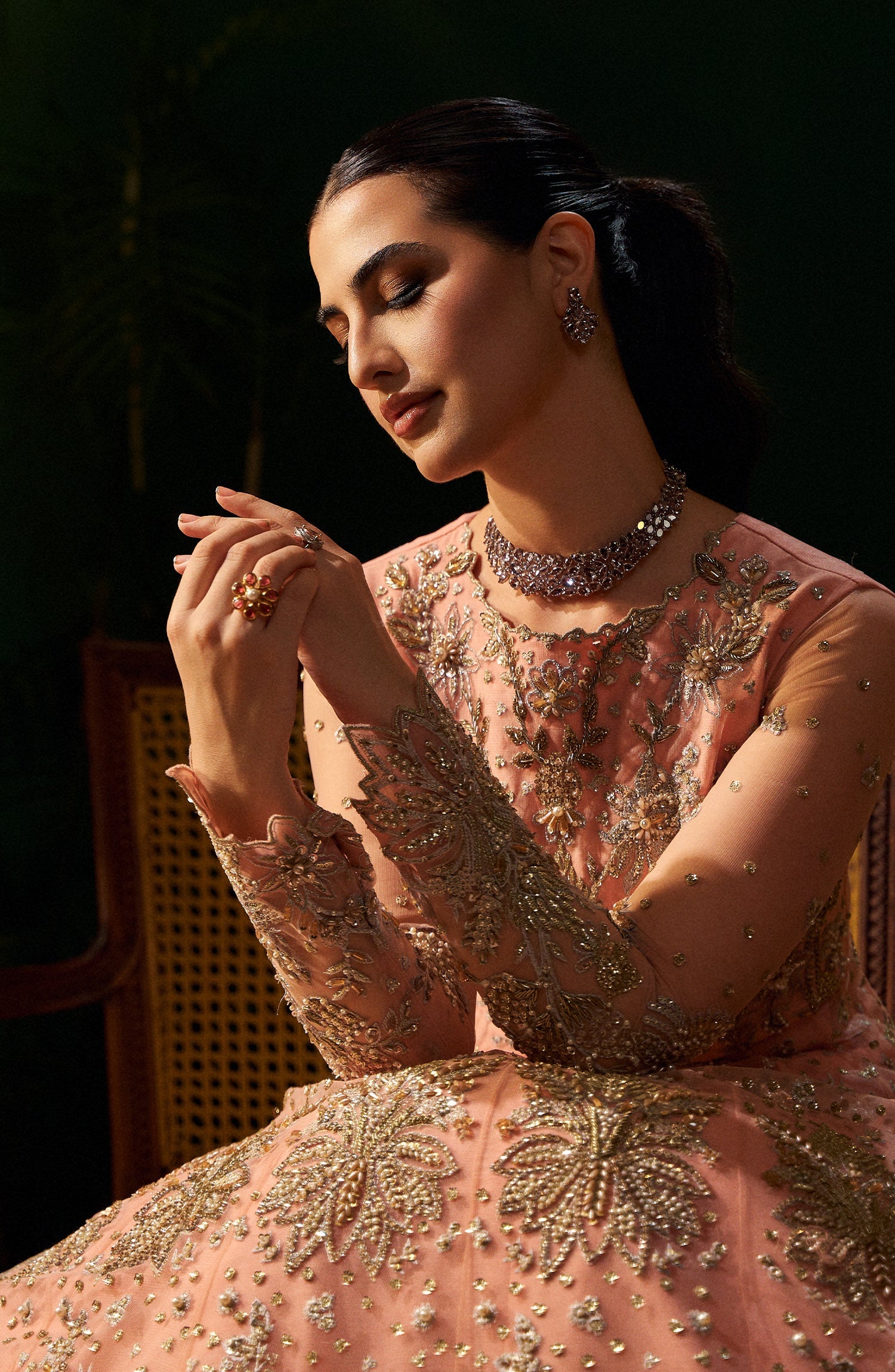 Mehar O Maah By Fabiha Fatima Unstitched 3 Piece Formals Collection'2025-Rose