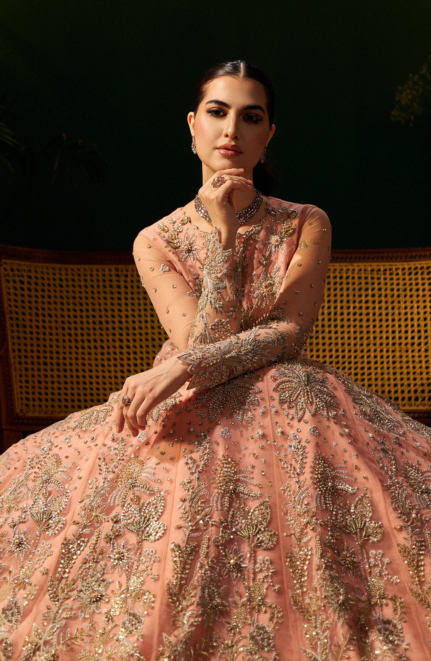 Mehar O Maah By Fabiha Fatima Unstitched 3 Piece Formals Collection'2025-Rose
