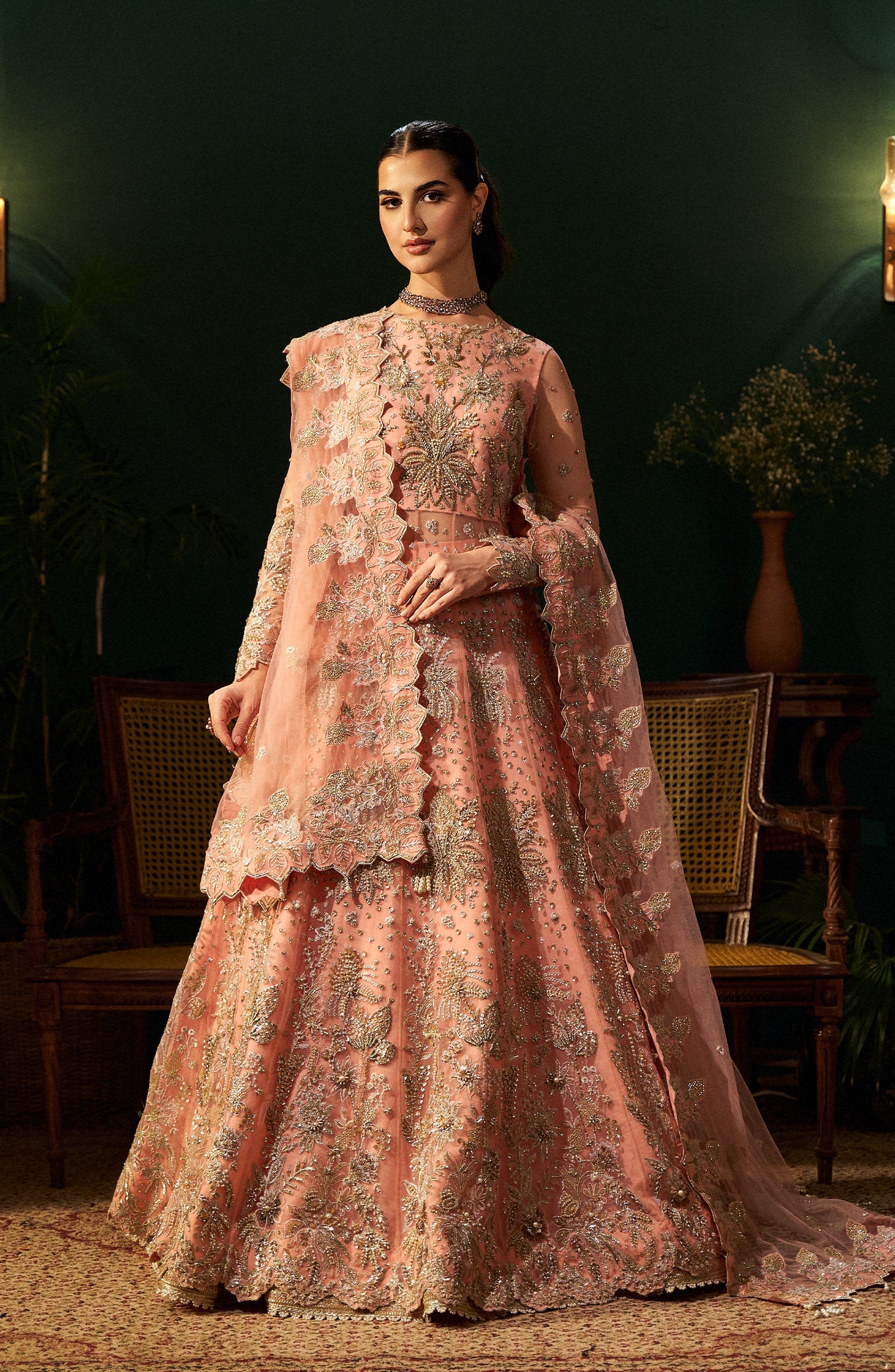 Mehar O Maah By Fabiha Fatima Unstitched 3 Piece Formals Collection'2025-Rose