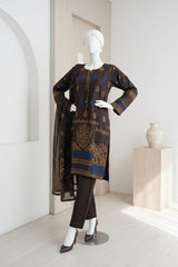 Royal Jacquard By Almeerah Unstitched 3 Piece Doria Brochia Jacquard Suit-Royal Ebony