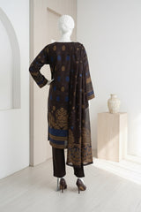 Royal Jacquard By Almeerah Unstitched 3 Piece Doria Brochia Jacquard Suit-Royal Ebony