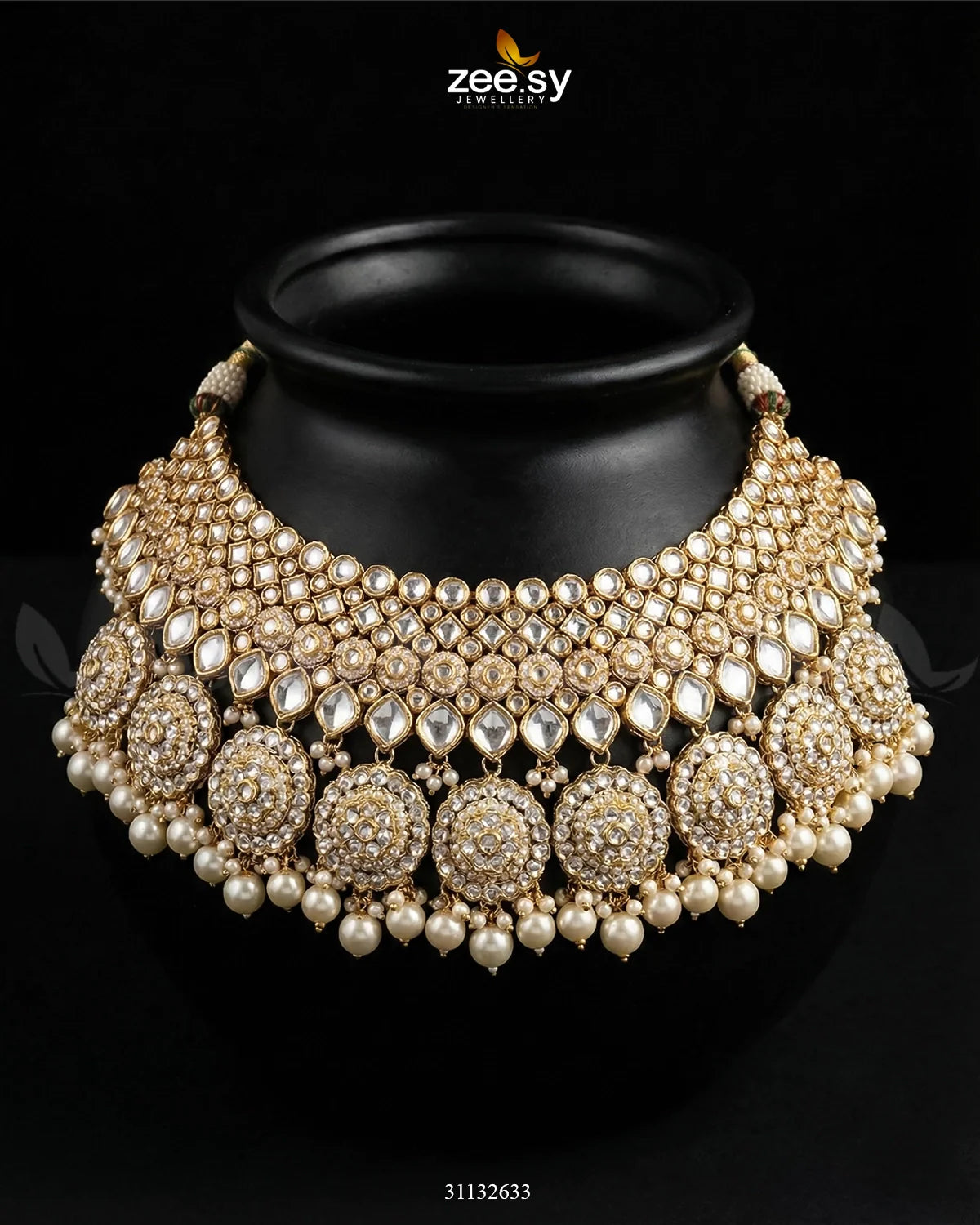 Royal Flower Kundan Bridal Set - Zeesy Jewellery