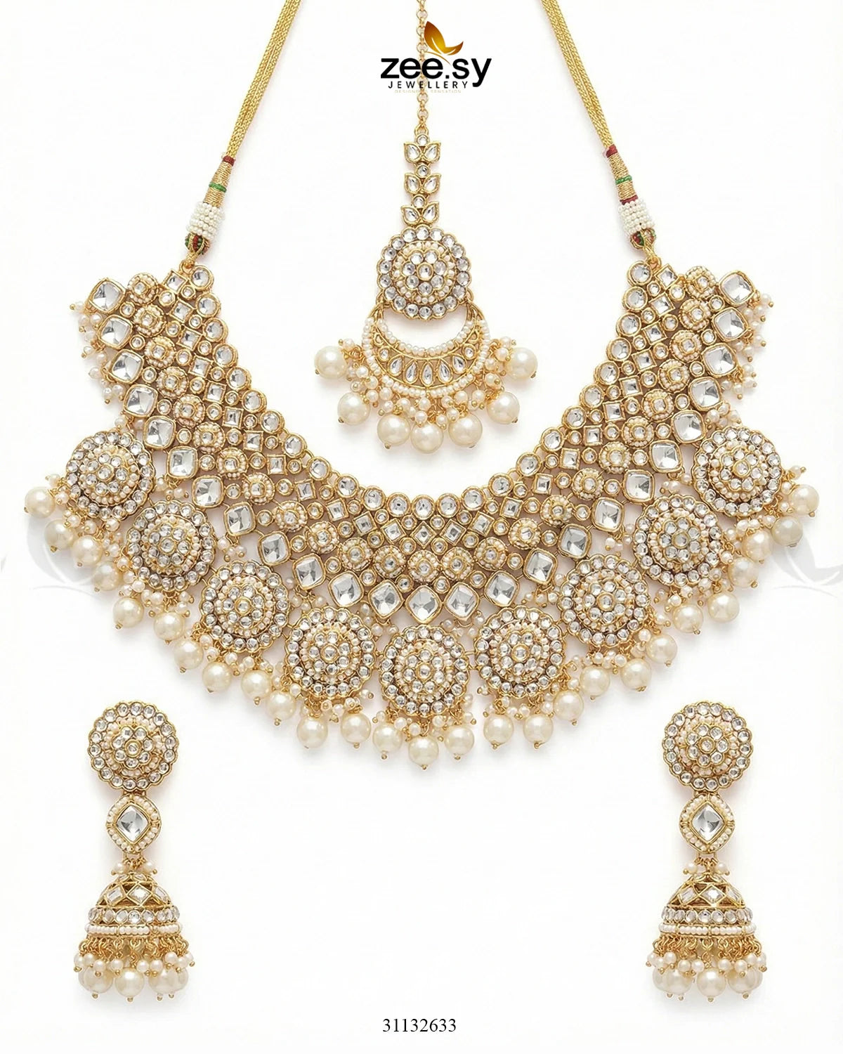 Royal Flower Kundan Bridal Set - Zeesy Jewellery