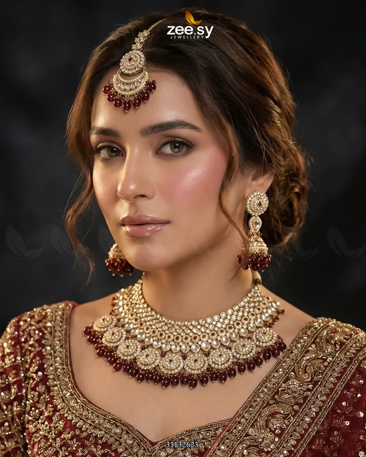 Royal Flower Kundan Bridal Set - Zeesy Jewellery