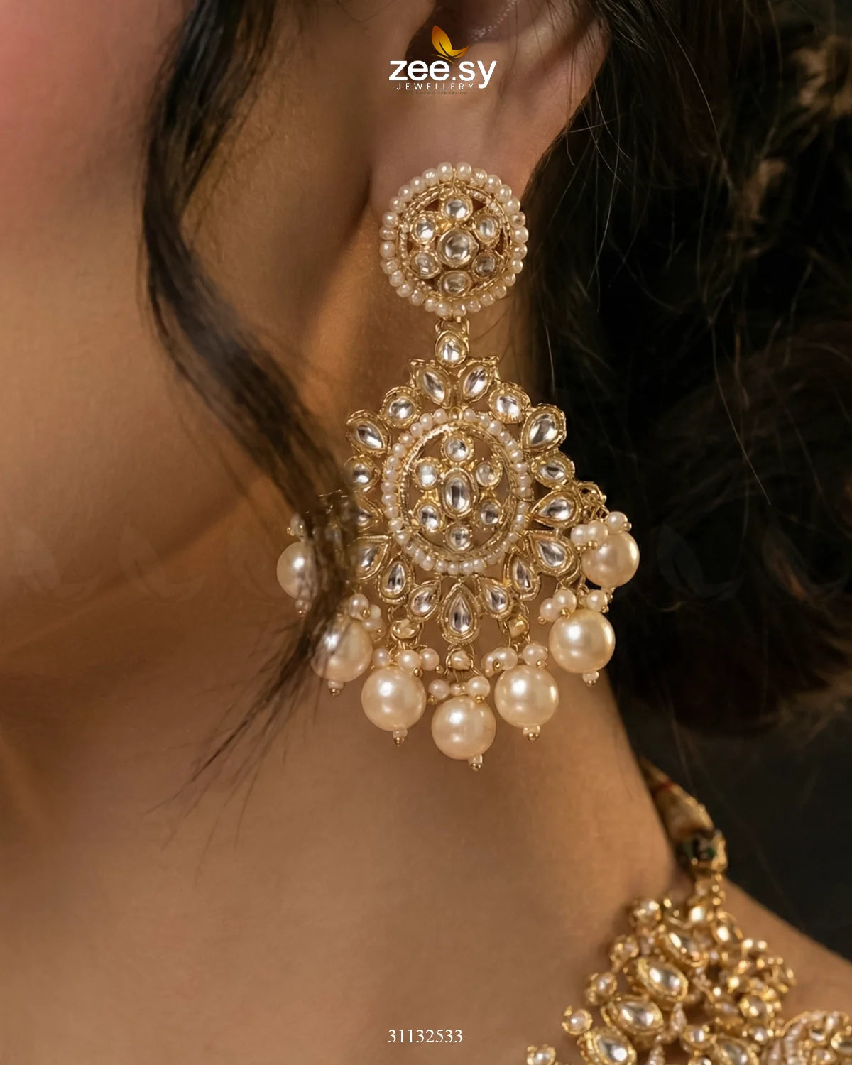 Royal Heritage Kundan Bridal Set - Zeesy Jewellery