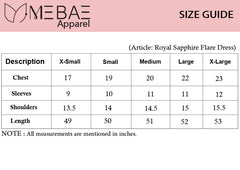 MeBae Stitched Frock Collection-Royal Sapphire Flare Dress