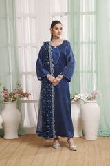 Silk Affair by Madiha Gohar Stitched Formals Suit-Royal Sapphire
