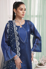 Silk Affair by Madiha Gohar Stitched Formals Suit-Royal Sapphire