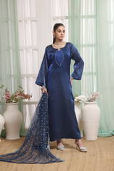 Silk Affair by Madiha Gohar Stitched Formals Suit-Royal Sapphire