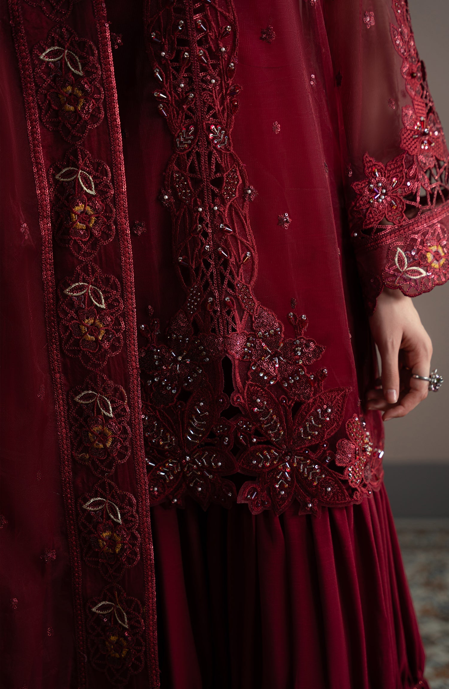Elvin By Fabiha Fatima Unstitched 3 Piece Formals Collection'2025-Rubeia