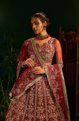 Mehar O Maah By Fabiha Fatima Unstitched 3 Piece Formals Collection'2025-Ruby