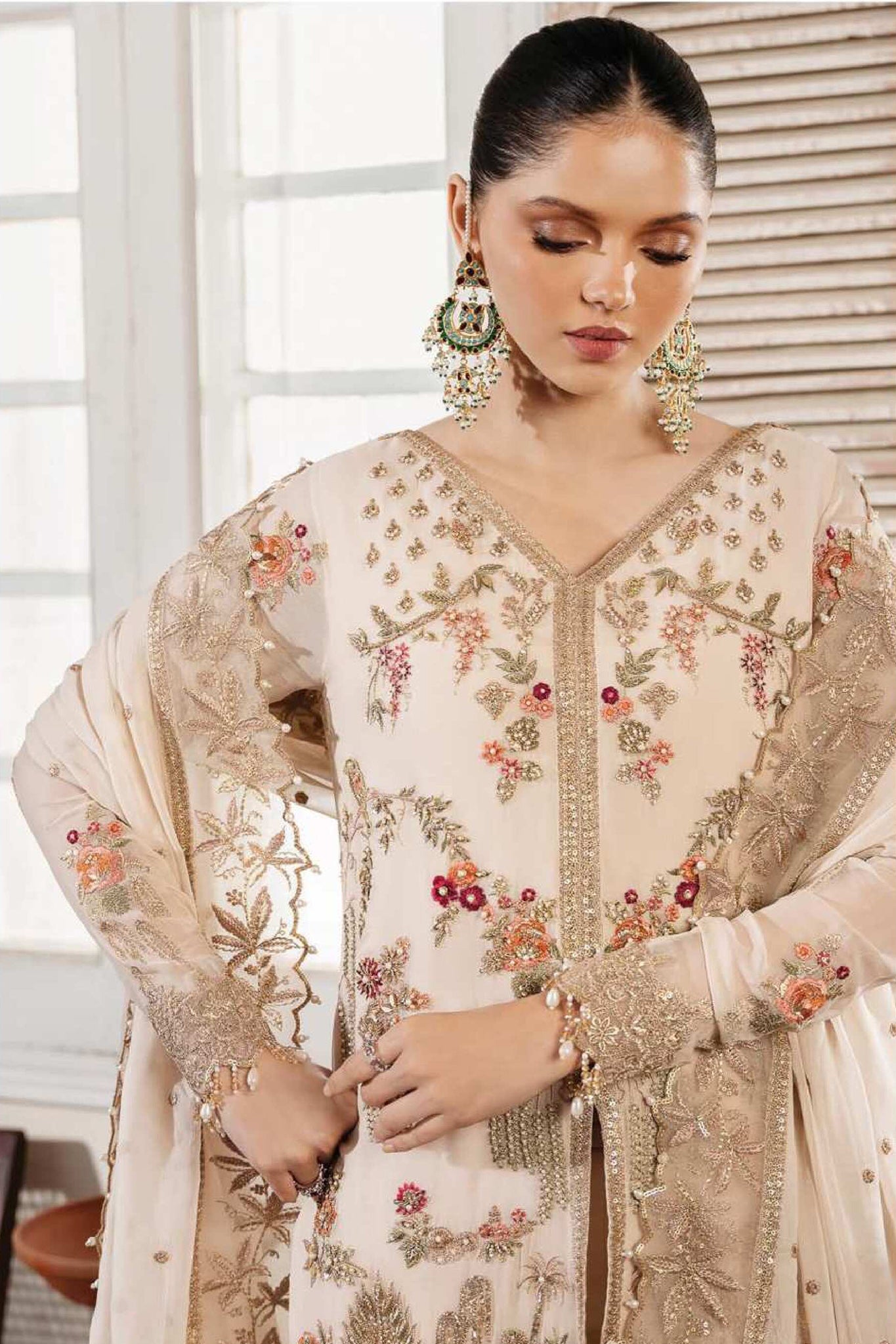 Muse By Serene Unstitched 3 Piece Luxury Festive Chiffon Collection'2024-S-1081-Perle