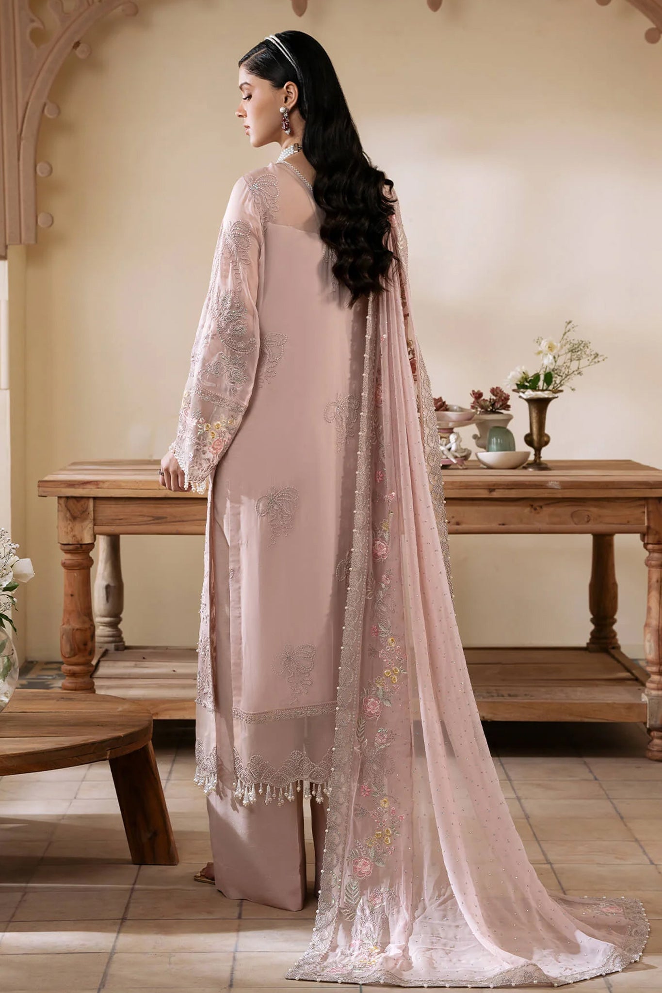 Muse By Serene Unstitched 3 Piece Luxury Festive Chiffon Collection'2024-S-1084-Cristal