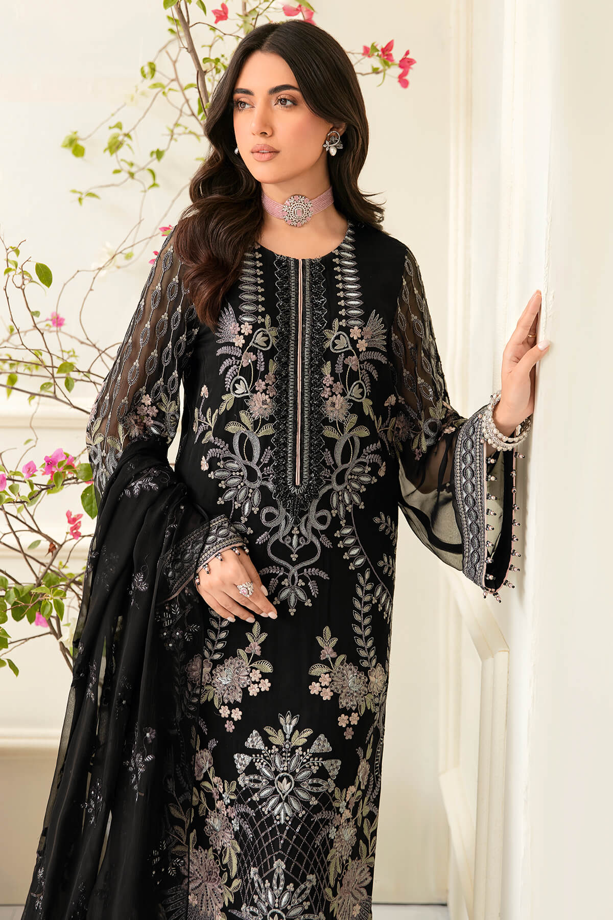 Safeera by Flossie Unstitched 3 Piece Chiffon Vol-12 Collection'2023-S-1202