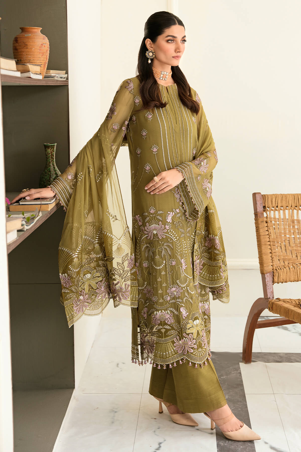 Safeera by Flossie Unstitched 3 Piece Chiffon Vol-12 Collection'2023-S-1203