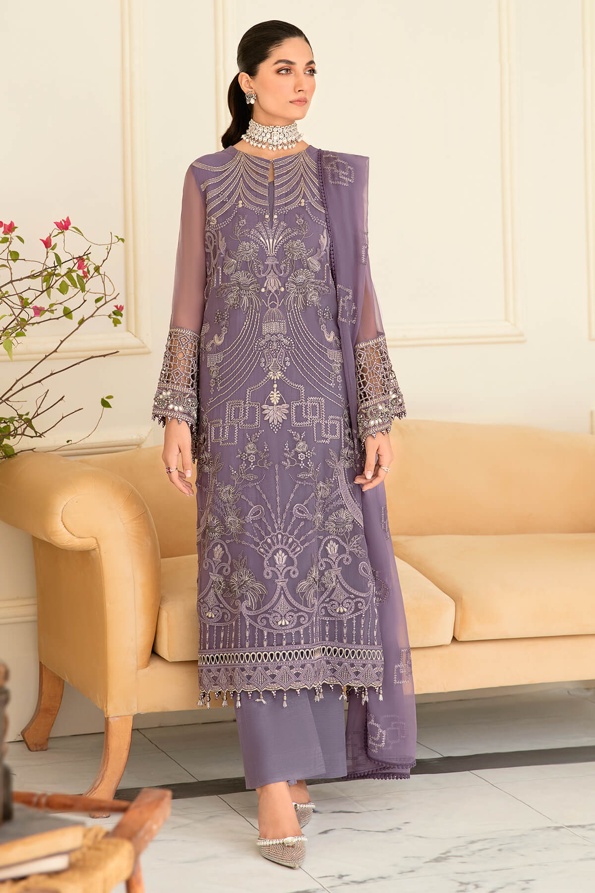 Safeera by Flossie Unstitched 3 Piece Chiffon Vol-12 Collection'2023-S-1204