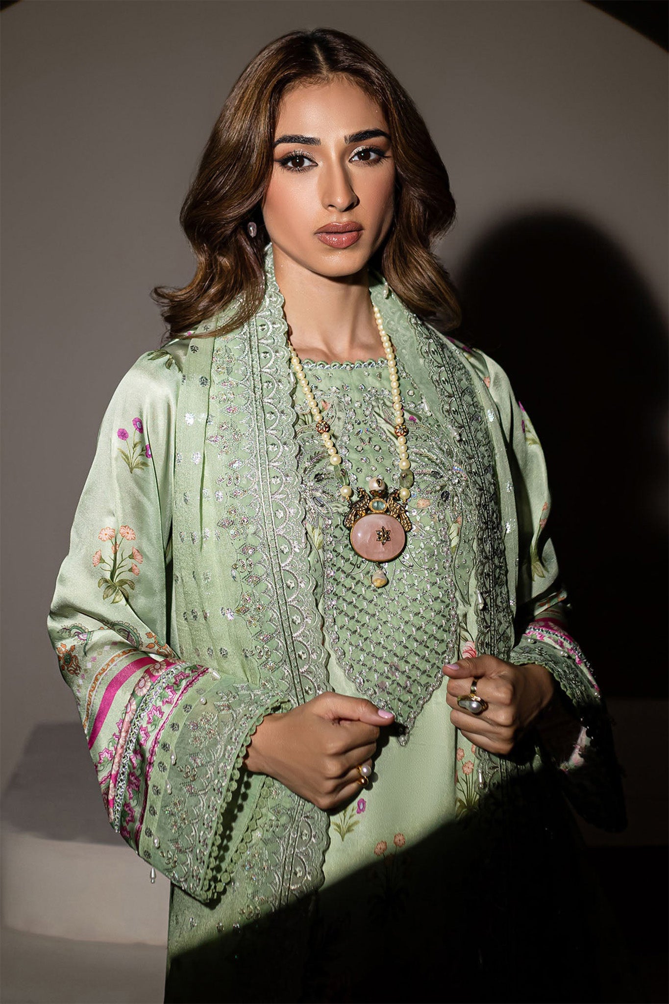 The Silk By Nureh Unstitched 3 Piece Emb Silk Collection'2024-S-13